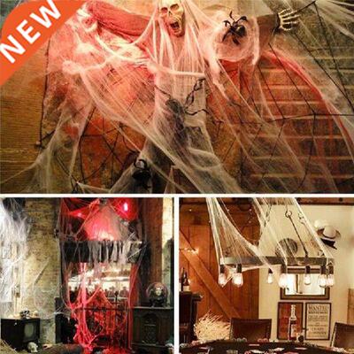 40pcs Fake Spider Party Telescopic Spider Web Horror Bar