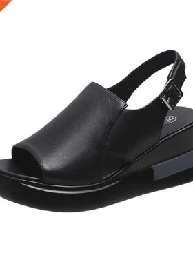 Thck-soled Wedge Sandals Women 2022 New Summer Hgh-heeled