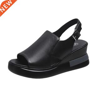 Thck-soled Wedge Sandals Women 2022 New Summer Hgh-heeled