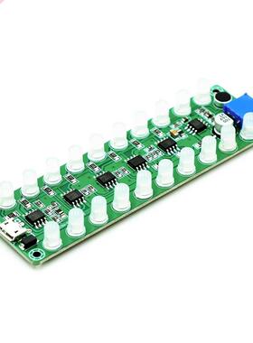 Acoustic sensing spectrum audio power amplifier level meter