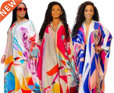 African Dresses for Women 2021 Summer African Women V-neck P
