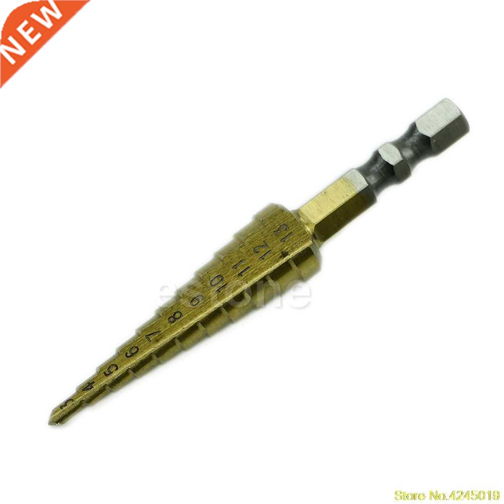 Unique 3MM-13MM Titanium Coated 11Step Drill 1/4