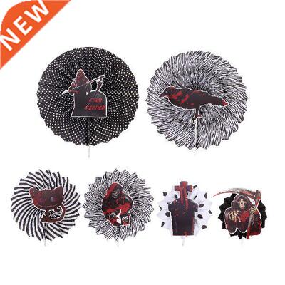 1 Set Paper Fans Creepy Paper Fans Scary Paper Fan Pendants