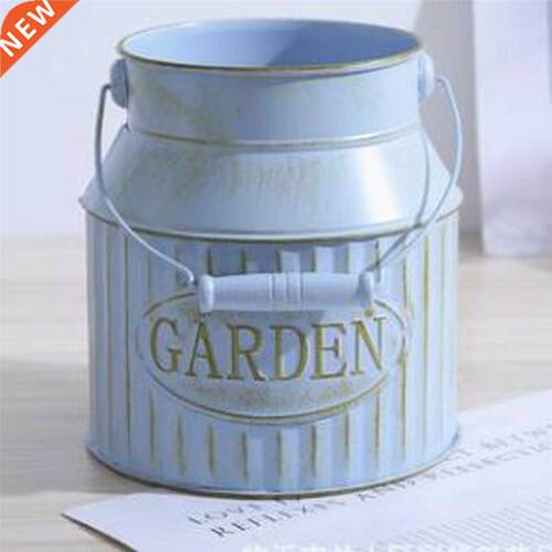 Vintage Style Flower Vases Rustic Letter Pattern Metal