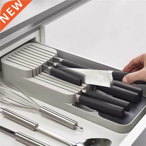 Knife Block Holder Plastic Cutlery Drawer Organizer Tray Ut