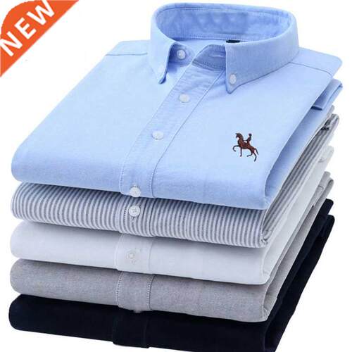 S-8XL Plus Size New Men	s 100% Cotton Oxford Shirts M