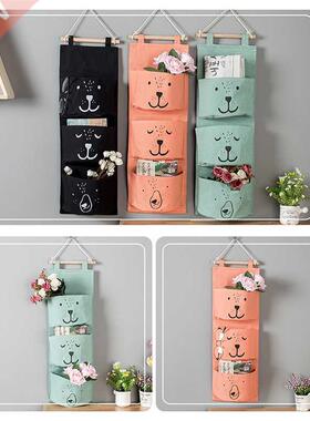 3 Pockets Cute Wall Mounted Storage Bag Closet Organizer Clo