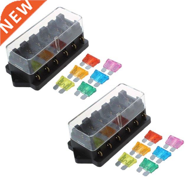 2X 6 Way Fuse Hol Box Car Vehicle Circuit Blade Fuse Box