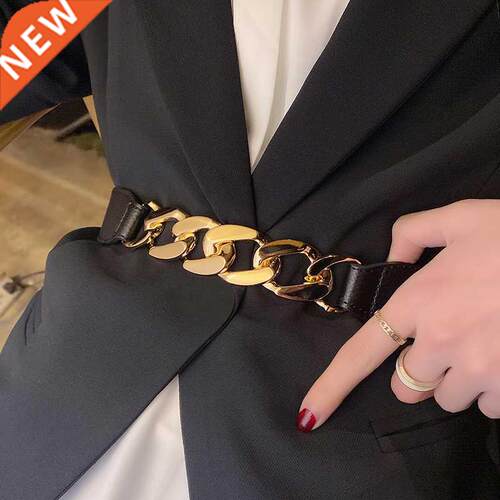 Gold Chain Belt Elastic Silver Metal Waist Belts for Women H