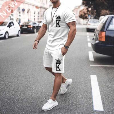 Men's Tracksuit Short 2 Piece Set Summer Print K Sport Hawai