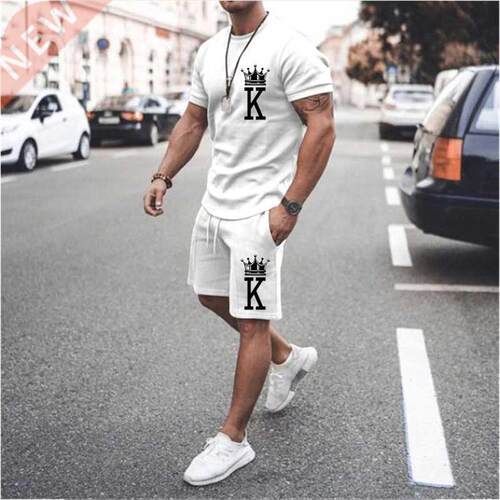 Men's Tracksuit Short 2 Piece Set Summer Print K Sport Hawai