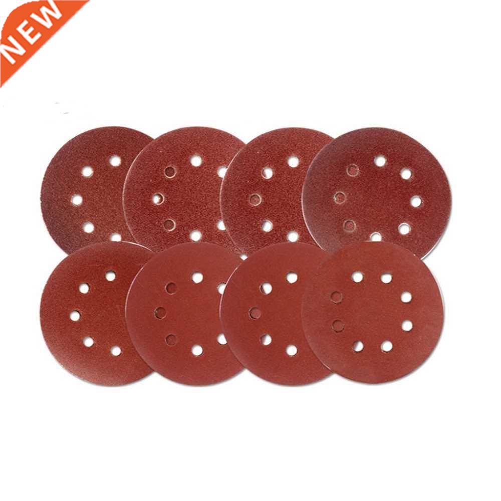 100 PCS 125mm 60-1000 Grit Hook Loop Sandpaper with 8 Hole S