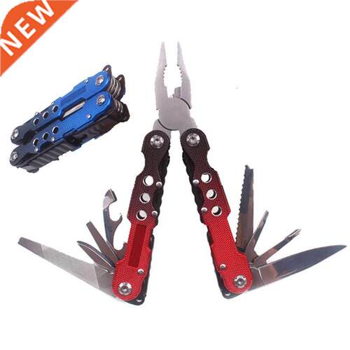 12 in 1 105mm EDC Folding Pliers Folding Knife Tool Red/Blue