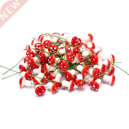 100pcs/lot Colorful Artificial Mini Mushroom model Fairy Gar
