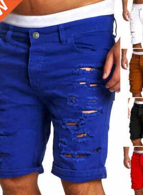 Men's Fashion Men Boy Skinny Runway raight Short Denim Pan
