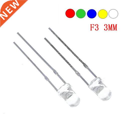 5Colors x20pcs =100pcs F3 Ultra Bright 3MM Round Water Clear