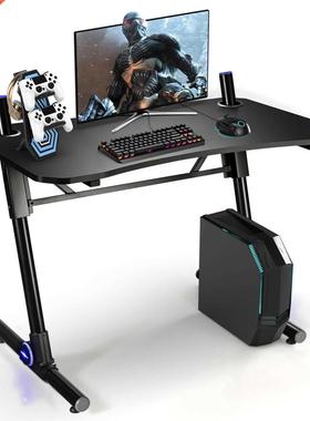 Costway Gaming Computer Desk Height Adjustable w/ LED Light