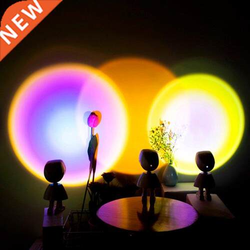 Robot Rotating Lamps USB Charging Rainbow Sunset Projector A
