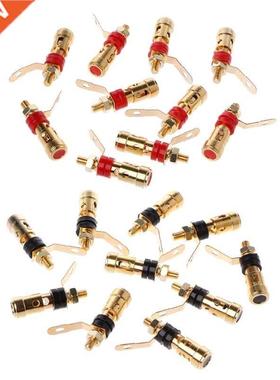10PCS Brass Speaker Binding Post Spring Loaded Press Subwoof