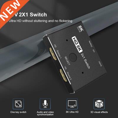 HDMI-compatible Switcher 48Gbps 8K Switch 2 in 1 out HD Swit