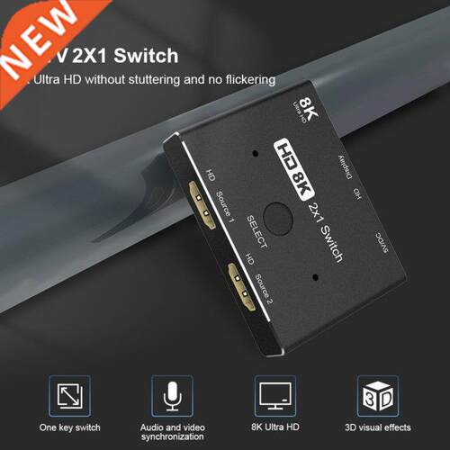 HDMI-compatible Switcher 48Gbps 8K Switch 2 in 1 out HD Swit