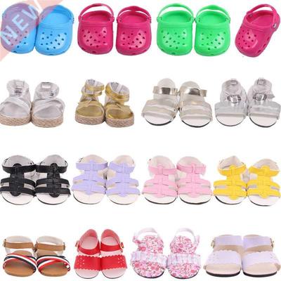 Doll Shoes Summer Plastic PU Hole Beach Sandals Fit 18 Inch
