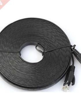 Cable RJ45 LAN Patch Lead Flat Cat6 Ethernet Modem Router Bl