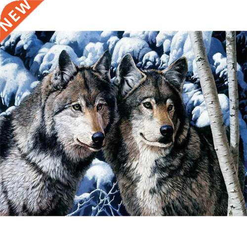Snow Wolf DIY Animal 11CT Cross Stitch Embroidery Kit Needl