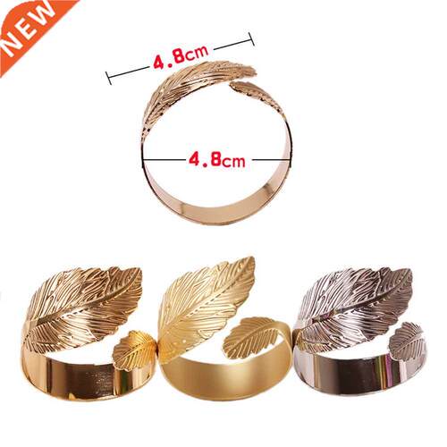 6pcs Leaves Feather Napkin Ring Buckle Holders for Wedding P