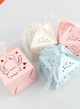 30Pcs Boy Girl Bby Shower Box Chocolte Gift Box with Ribbo