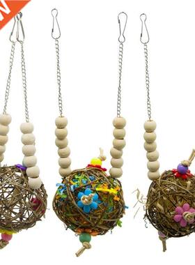 Small Parrot Chewing Toys Cage Shredder Rattan Ball Foraging