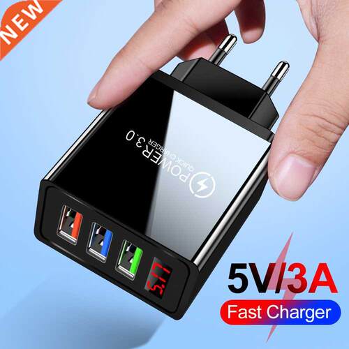 3.1A Quck Charge 3.0 LED Dsplay 3 Ports USB Phone Charger
