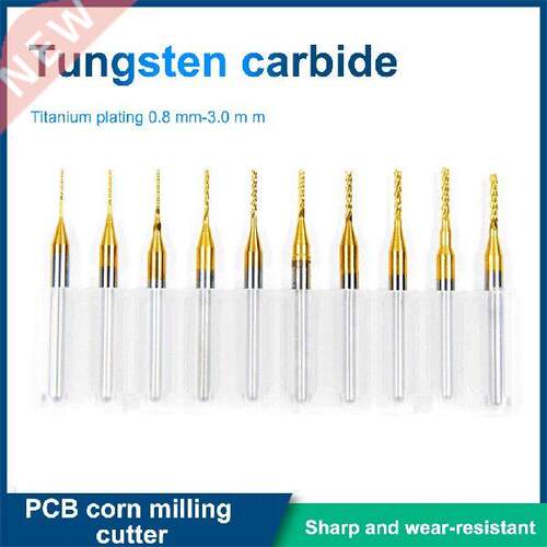 Pack of 10 PCB Milling Tools 0.8-3.175mm Mill Machine