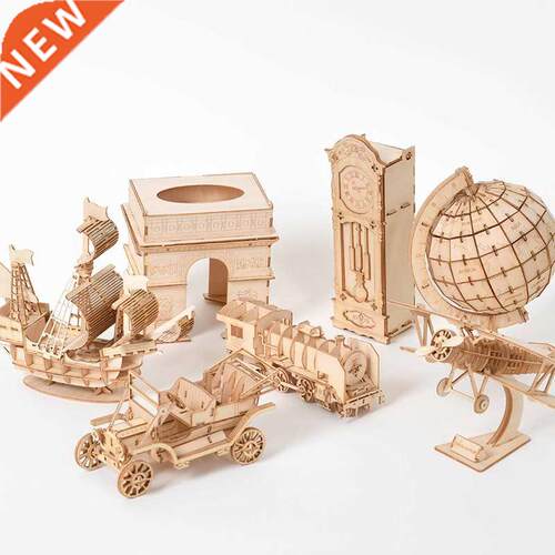 3D Wooden Puzzles Car Aircraft Ship Model Making Animal Diy