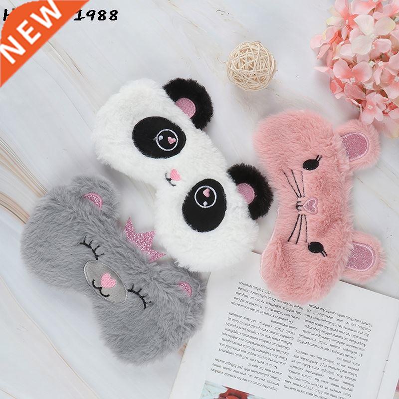 Panda Eye Mask Women Plush Animal Mouse Bear Eye Cover Cute