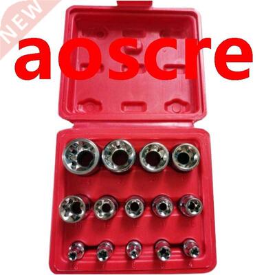 14PC E Torx Star Female Bit Socket Set with a Strong Case CR