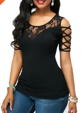 Personalty Fashon Women Cold Shoulder Round Neck T Shrts