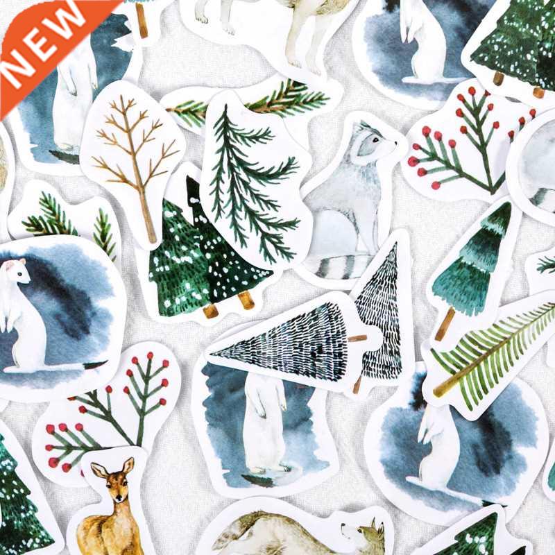 45Pcs/box Mist Forest Animals Sticker Diy Bottle New Year