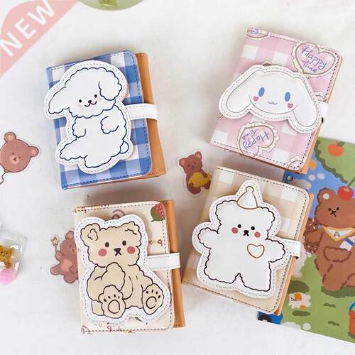 Cute Leather Women Wallet Hasp Small Wallets Pu Plaid Bear R
