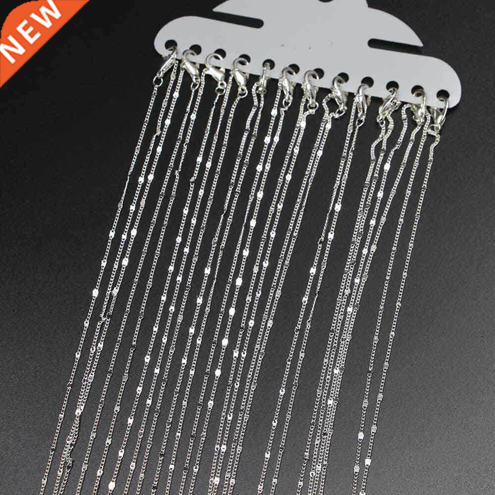 12Pcs/Pack 40/45/50/60cm Rhodium Gold Lobster Clasp Chain fo