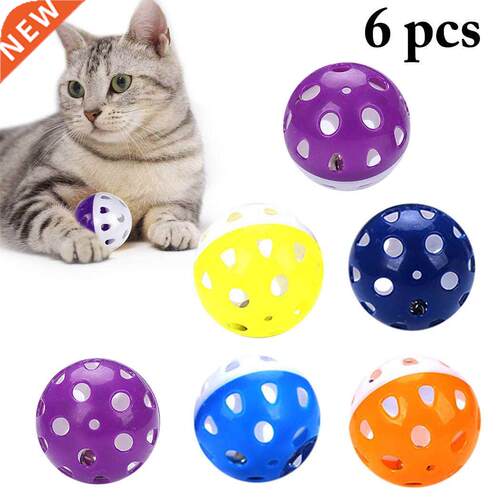 6pcs Toys for Cats Ball with Bell Ring Playing Chew Rattle S