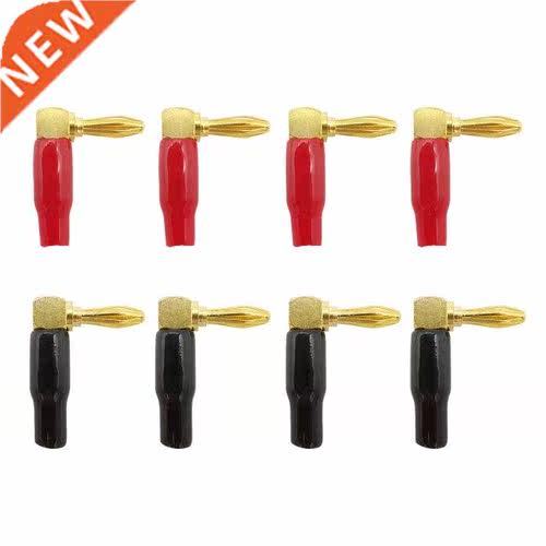2/4Pair Right Angle Banana Plugs 90 Degree 4mm Gold Plated S