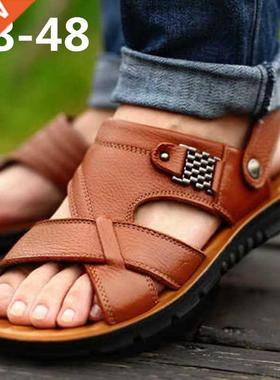 Men's Summer Sandals Genuine leather comfortable sli