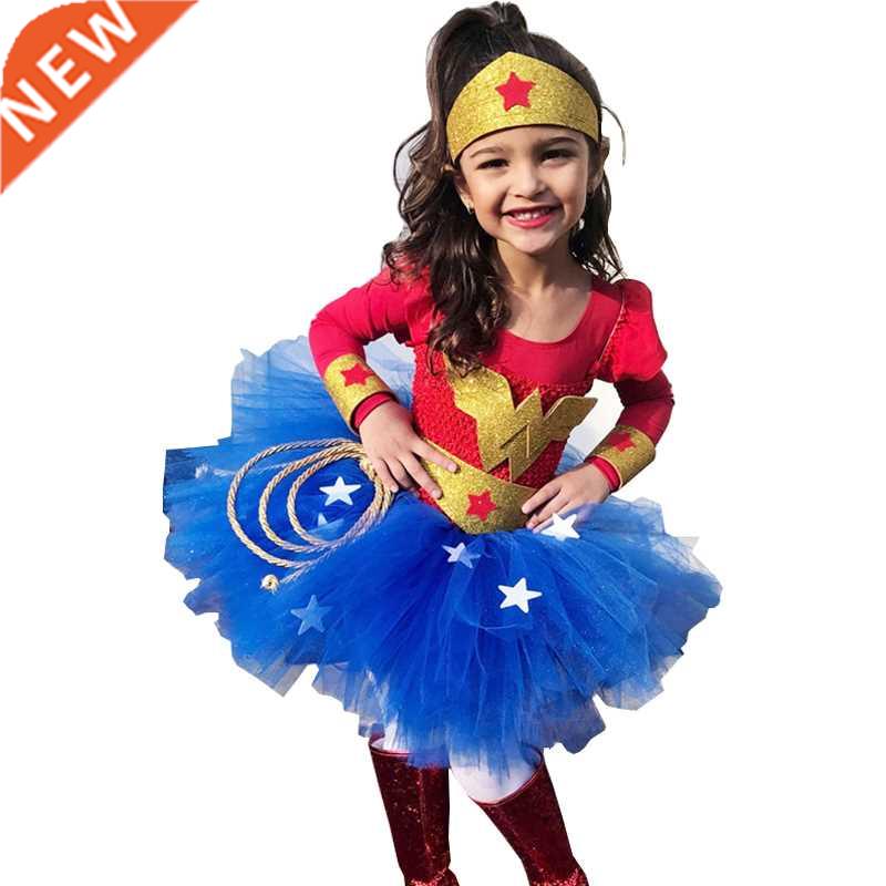 Wonder Girl Costume Dress Superhero Costume Children Hallowe