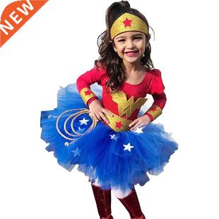 Wonder Girl Costume Dress Superhero Costume Children Hallowe