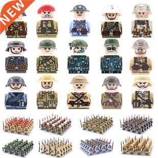 24pcs/lot WW2 Military Soldiers Building Blocks Soviet US C