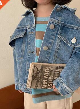 Sprng Fall Boys and grls Casual All-match Denm Jackets 2-