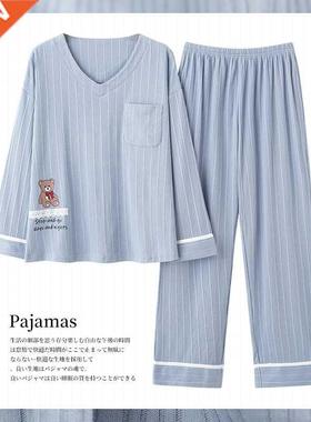 2022 Spring Cotton Pajamas Women's Cartoon Simple Pullover L