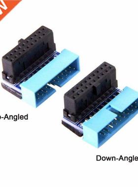 USB .0 20pin Male to Female Extension Adapter Angled 90 Deg