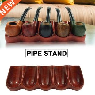 Solid Stand Rack Holds Pipe Mahogany Tubes Tobacco